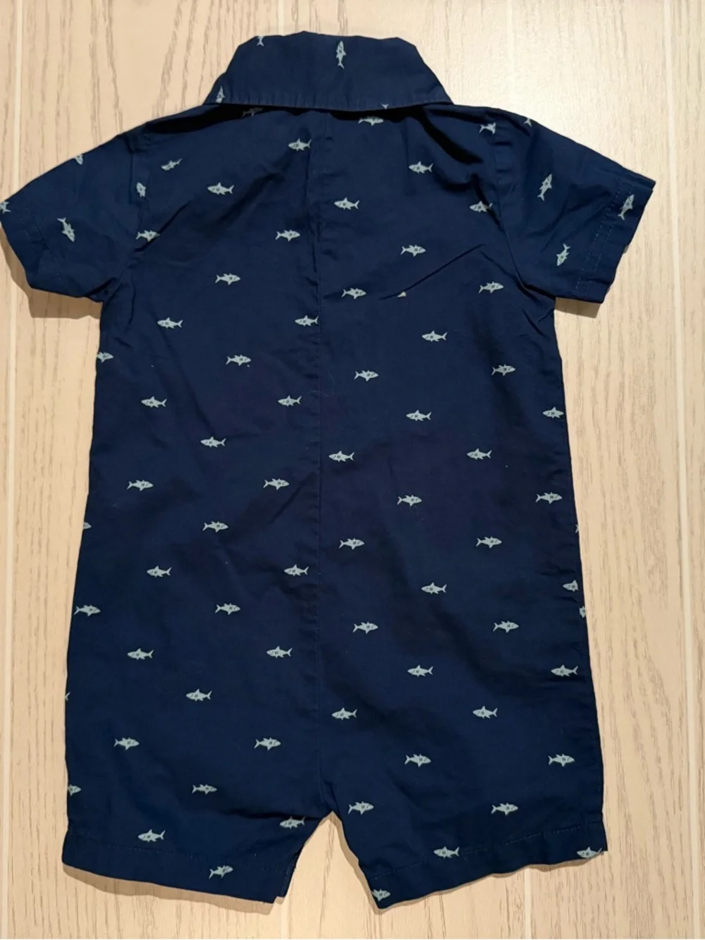 Carter’s‎ Baby Boy 18M Romper Bundle 2 Shortall Outfits Shark Tropical EUC